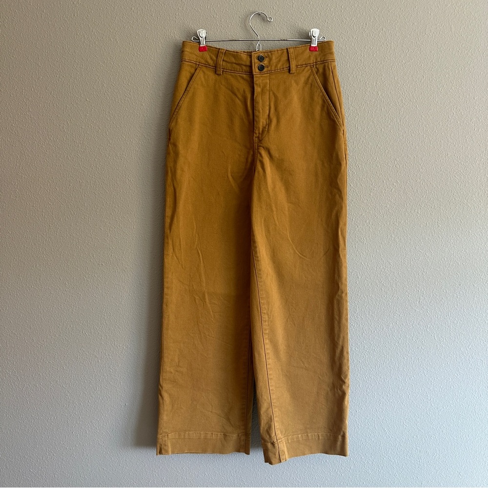 Everlane Organic Cotton Tan Wide Leg Khaki Pants 8